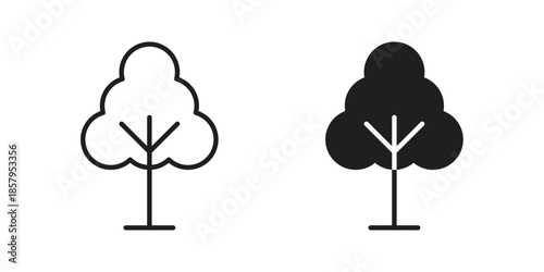 Tree free icons. Outline and filled icons. Vector Graphic. EPS 10