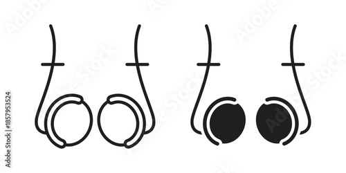 Vasectomy icons. Outline and filled icons. Vector Graphic. EPS 10