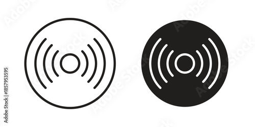 Vinyl icons. Outline and filled icons. Vector Graphic. EPS 10