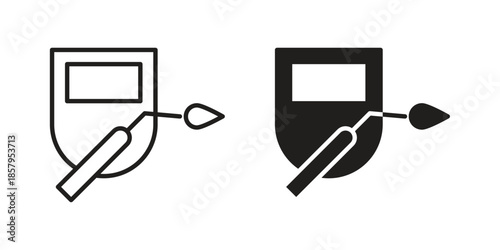 Welding icons. Outline and filled icons. Vector Graphic. EPS 10