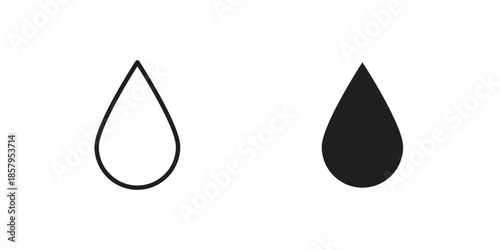Water drop icons. Outline and filled icons. Vector Graphic. EPS 10