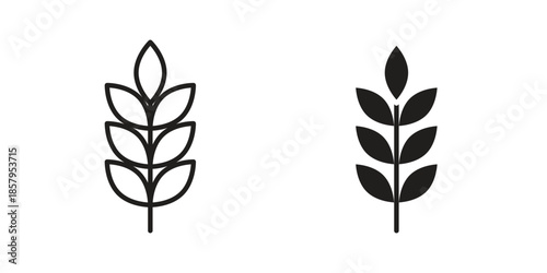 Wheat icons. Outline and filled icons. Vector Graphic. EPS 10