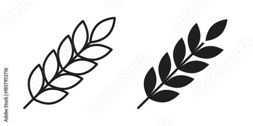 Wheat icons. Outline and filled icons. Vector Graphic. EPS 10