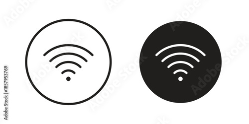 Wifi icons. Outline and filled icons. Vector Graphic. EPS 10