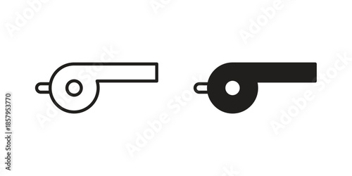Whistle icons. Outline and filled icons. Vector Graphic. EPS 10