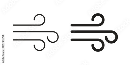 Wind icons. Outline and filled icons. Vector Graphic. EPS 10
