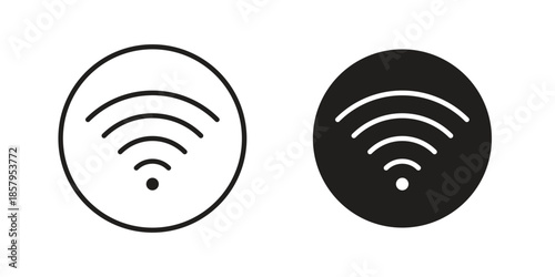 Wifi icons. Outline and filled icons. Vector Graphic. EPS 10
