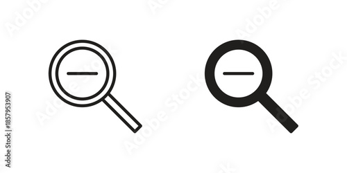 Zoom out icons. Outline and filled icons. Vector Graphic. EPS 10