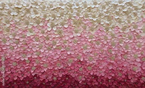 Floral wall art, ombre effect