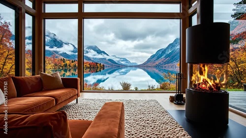 Cozy Living Room with Mountain View.