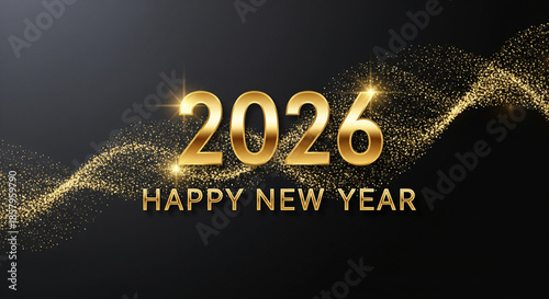 Happy New Year 2026 Abstract Background