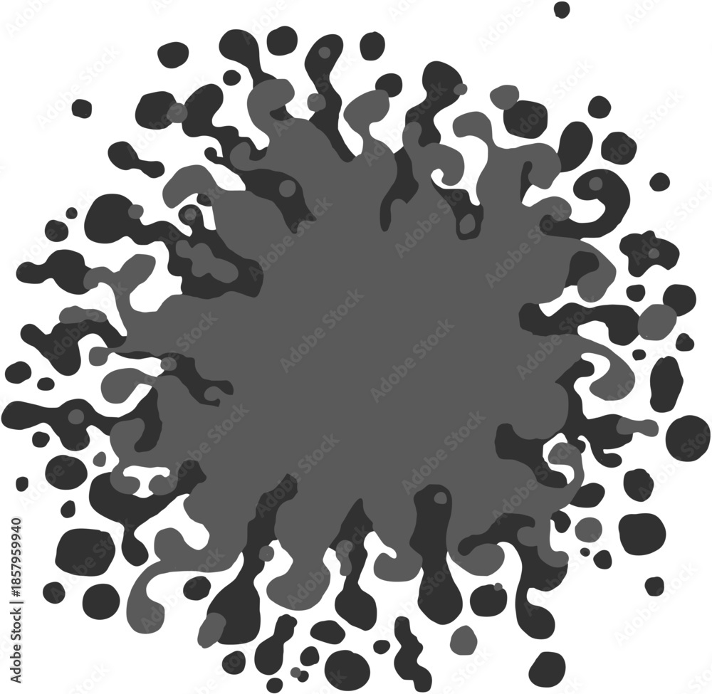 Fototapeta premium Decorative stylised splash; ink explosion blob