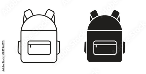 Backpack icons. EPS 10. Graphic icon vector designs