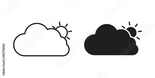 Cloudy Day icons. EPS 10. Graphic icon vector designs
