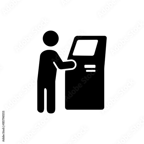 自動精算機で精算している人をイメージしたアイコン