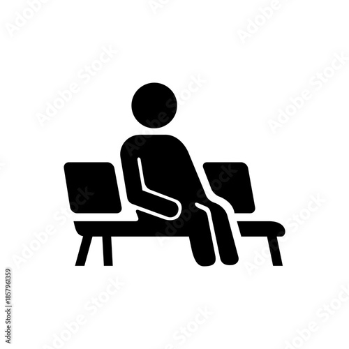 待合室で座っている人をイメージしたアイコン