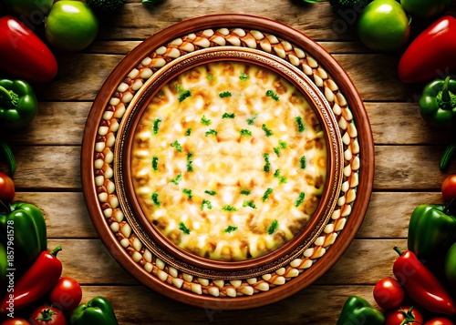 Mexican Sweet Corn Cake Served On Decorative Ceramic Plate
