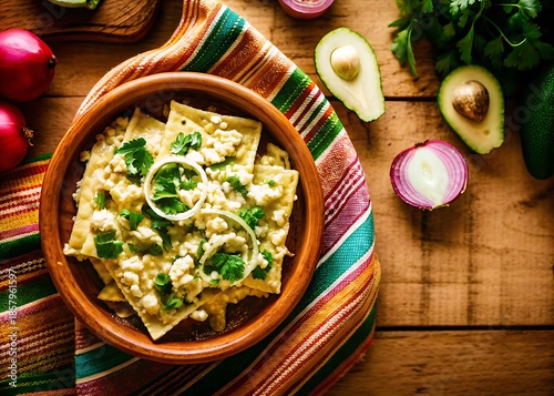 Mexican Chicken With Green Sauce And Fresh Toppings