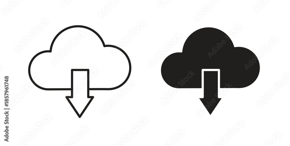 Obraz premium Download from Cloud icons. EPS 10. Graphic icon vector designs