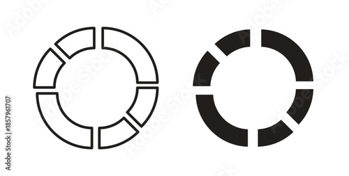 Donut chart icons. EPS 10. Graphic icon vector designs