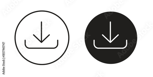Download button icons. EPS 10. Graphic icon vector designs