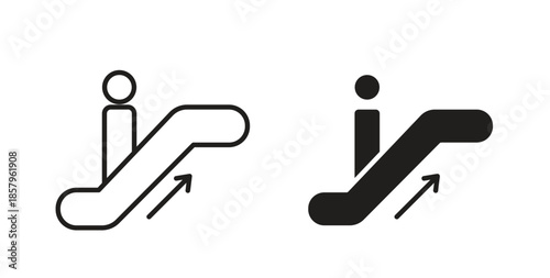 Escalator icons. EPS 10. Graphic icon vector designs