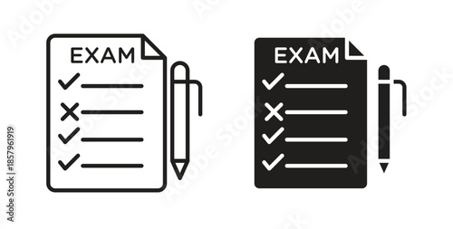 Exam icons. EPS 10. Graphic icon vector designs