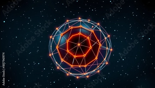 Geometric Shape against Starry Sky