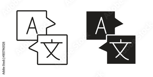 Language icons. EPS 10. Graphic icon vector designs