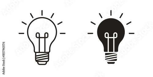 Lightbulb icons. EPS 10. Graphic icon vector designs