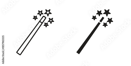 Magic wand icons. EPS 10. Graphic icon vector designs
