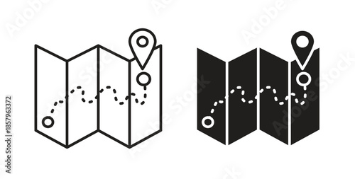 Map icons. EPS 10. Graphic icon vector designs
