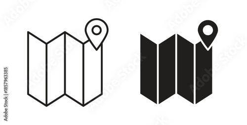 Map icons. EPS 10. Graphic icon vector designs