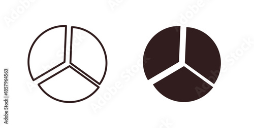 Pie chart icons. EPS 10. Graphic icon vector designs