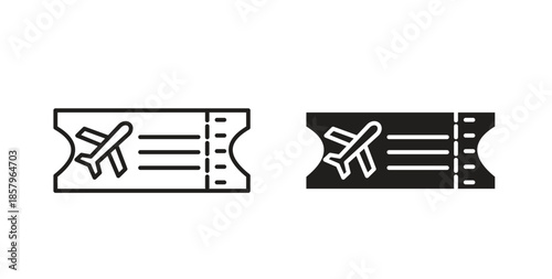 Plane Ticket icons. EPS 10. Graphic icon vector designs