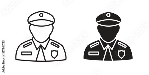 Police icons. EPS 10. Graphic icon vector designs