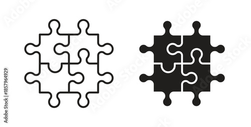 Puzzle piece icons. EPS 10. Graphic icon vector designs