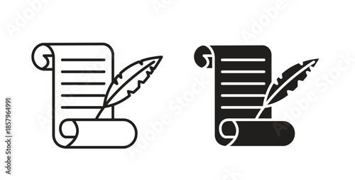 Quill icons. EPS 10. Graphic icon vector designs