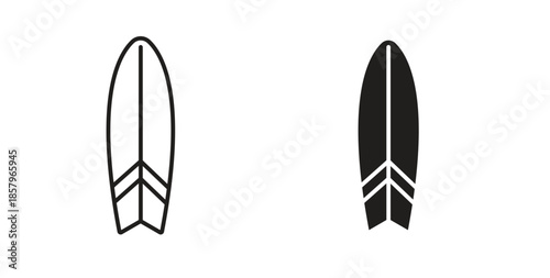 Surf board icons. EPS 10. Graphic icon vector designs