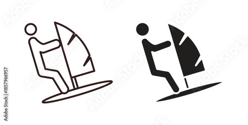 Windsurf icons. EPS 10. Graphic icon vector designs