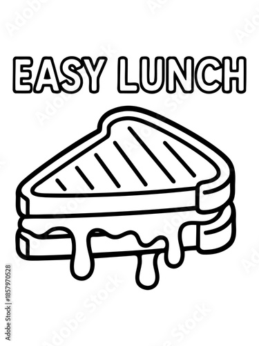 Simple Sandwich Lunch: A simple illustrated sandwich is ideal for an easy lunch. perfect for lunch break.