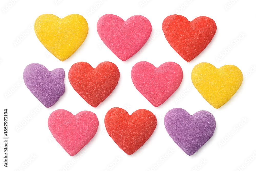 Fototapeta premium Colorful heart shaped candies for valentine's day