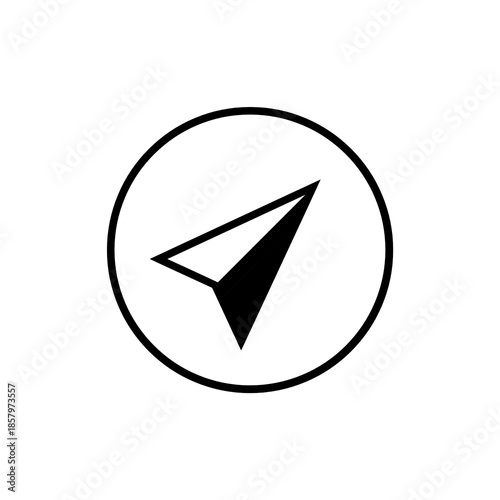 Navigation arrow icon symbolizing direction, send, forward, and guidance, perfect for maps, GPS, travel apps, UI design, and location-based services.