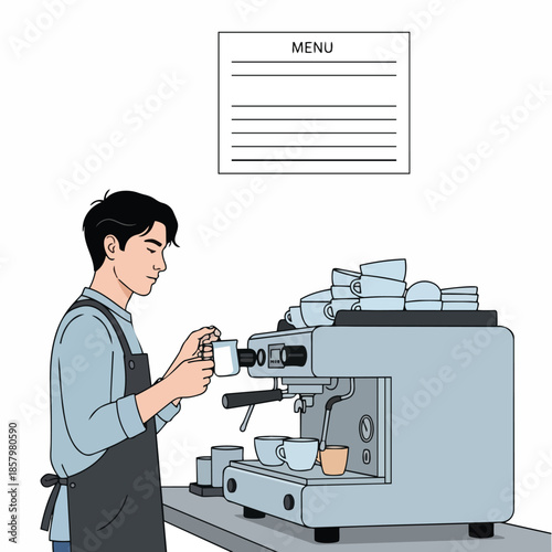 Flat color illustration of a fresh green salad on a white plate