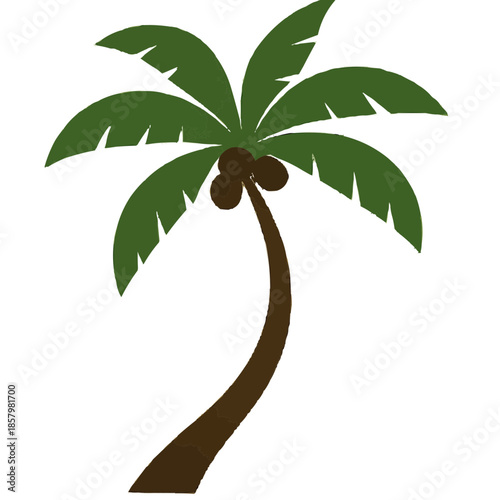 Tropical Palm Tree Flat Vector Icon