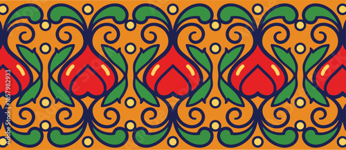 Seamless Colorful Heart Strip