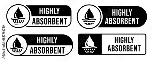 Absorbent icon vector or Absorbent label isolated on white background. Sanitary care symbol. Moisture absorbing. Protect skin concept. Vector thin line icon.
