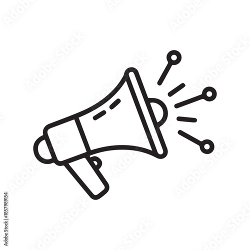 Marketing Megaphone Announcement Line Icon Vector Illustration for Promotion and Communication