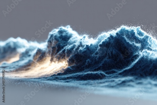 Oceanic Tempest: A dynamic illustration captures the untamed force of the sea, portraying a cresting wave in mid-motion, showcasing the raw power of nature. 