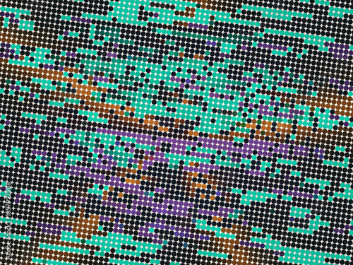 A colorful pattern of squares and circles